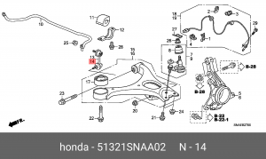 Стойка стабилизатора 51321-SNA-A02 HONDA