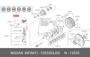 Кольца поршневые 12033-03J00 NISSAN