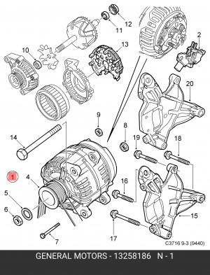 Генератор 13258186 GENERAL MOTORS