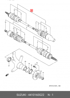 Шарнирный комплект, приводной вал 44101-60G22 SUZUKI