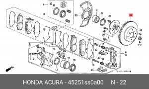 Тормозной диск 45251-SS0-A00 HONDA