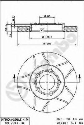 Тормозной диск 09.7011.75 BREMBO