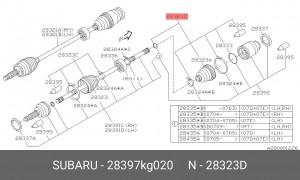 Пыльник ШРУСа 28397KG020 SUBARU