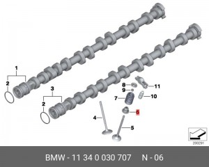 Комплект прокладок, стержень клапана 11 34 0 030 707 BMW