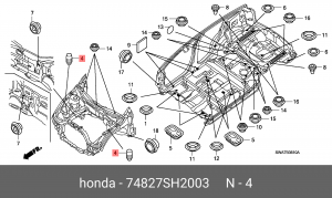 Деталь 74827SH2003 HONDA