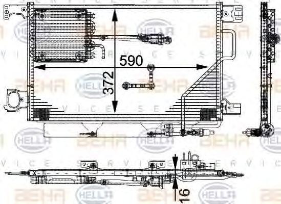 Конденсатор, кондиционер 8FC351317491 HELLA