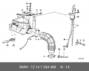 Клапан, управление рециркуляция ОГ 12 14 1 284 488 BMW