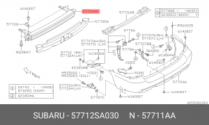 Усилитель бампера 57712SA030 SUBARU