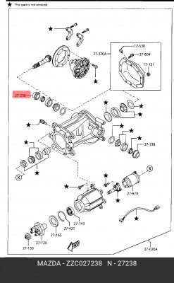 Сальник дифференциала ZZC0-27-238 MAZDA