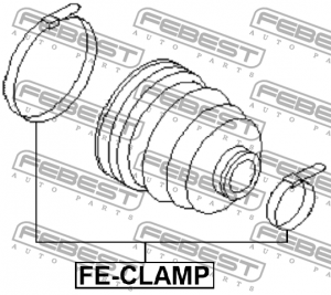 Хомут пыльника ШРУСа (комплект) FECLAMP FEBEST