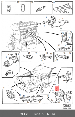 Блок управления, система зажигания 9135816 VOLVO