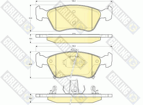 Комплект тормозных колодок, диско 6131632 GIRLING