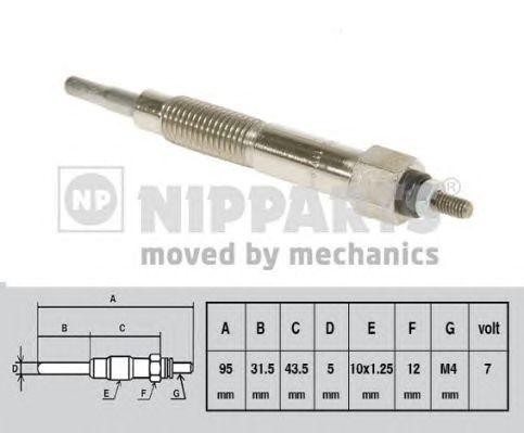 Свеча накаливания J5712004 H B JAKOPARTS NIPPARTS