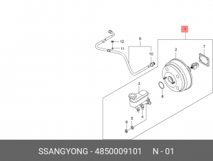 Цилиндр тормозной главный 4850009101 SSANG YONG
