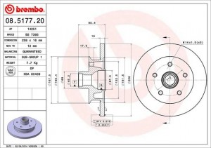 Тормозной диск 08.5177.20 BREMBO