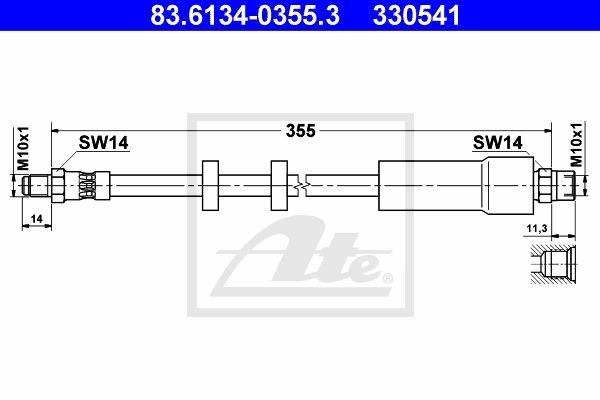 Тормозной шланг 83.6134-0355.3 ATE