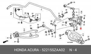 Кулак поворотный (комплект) 52215SZAA02 HONDA