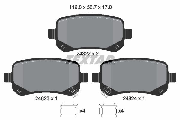 Колодки тормозные дисковые 2482201 TEXTAR