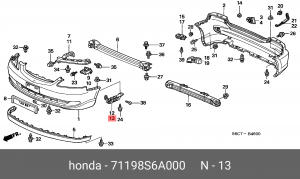 Кронштейн крепления бампера 71198S6A000 HONDA