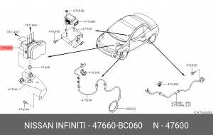 Гидроагрегат, тормозная система 47660-BC060 NISSAN