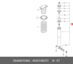 Амортизатор подвески 4530108C51 SSANG YONG