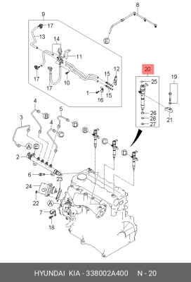 Форсунка 338002A400 HYUNDAI KIA
