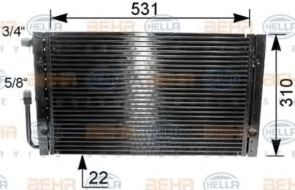 Конденсатор, кондиционер 8FC351038091 HELLA