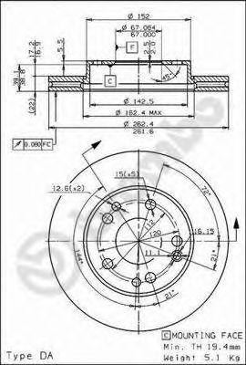Тормозной диск 09.7291.20 BREMBO