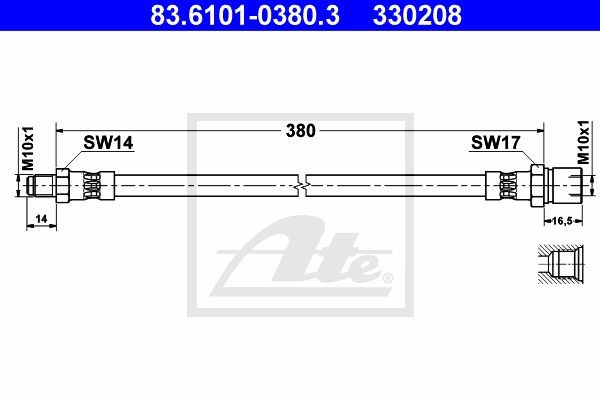 Тормозной шланг 83.6101-0380.3 ATE