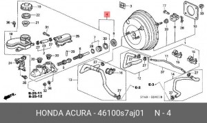 Главный тормозной цилиндр 46100S7AJ01 HONDA