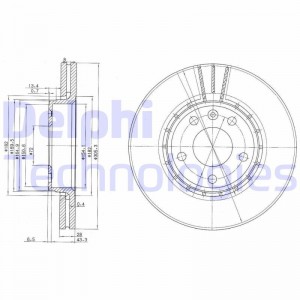 Тормозной диск BG3768 DELPHI