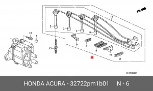 Ккомплект проводов зажигания 32722PM1B01 HONDA