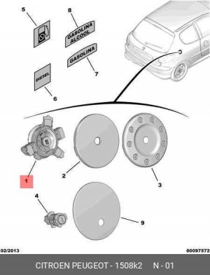 Крышка топливозаливной горловины 1508 K2 CITROEN PEUGEOT
