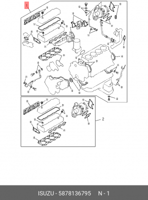 Комплект прокладок, двигатель 5-87813-679-5 ISUZU