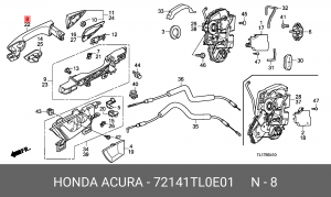 Ручка двери наружная 72141TL0E01 HONDA