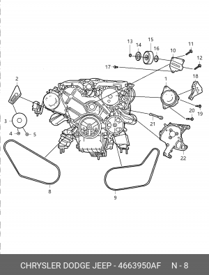 Клиновой ремень 466 3950 CHRYSLER