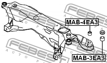 Сайлентблок - втулка амортизатора подвески MAB-4EA3 FEBEST