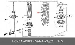Пружина ходовой части 52441SZ3G02 HONDA
