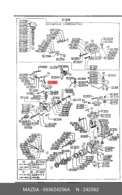 Болт 063624256A MAZDA