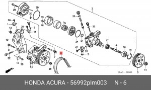 Поликлиновой ремень 56992-PLM-003 HONDA