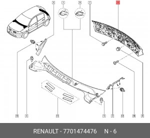 Спойлер крышки багажника 7701474476 RENAULT