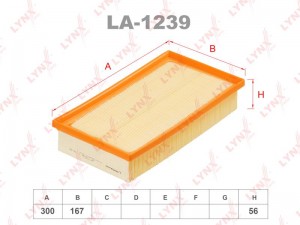 Фильтр воздушный LA-1239 LYNXAUTO