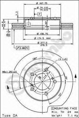 Тормозной диск 09.7694.10 BREMBO
