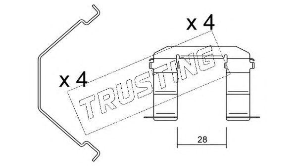 Комплектующие, колодки дискового тормоза KIT060 TRUSTING