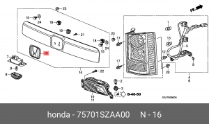 Эмблема 75701SZAA00 HONDA