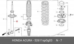 Амортизатор 52611SP0G03 HONDA