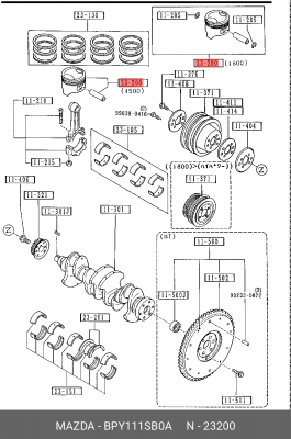 Поршень ДВС BPY111SB0A MAZDA