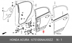 Дверь задняя 67510SNAU00ZZ HONDA