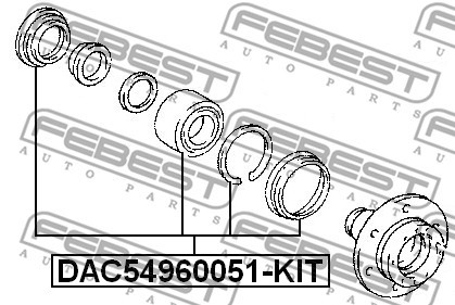 Подшипник ступицы колеса DAC54960051-KIT FEBEST