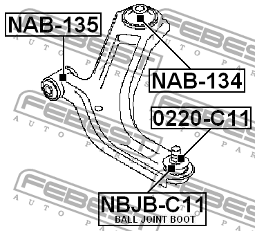 Опора шаровая подвески 0220-C11 FEBEST